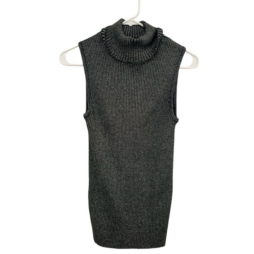 Prewick & Moore Sweater Top Metallic Silver Sleeveless
